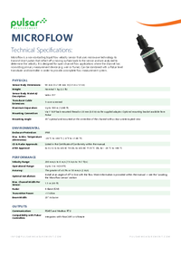 Thumbnail of document Data Sheet - MicroFlow Area Velocity Flow Sensor